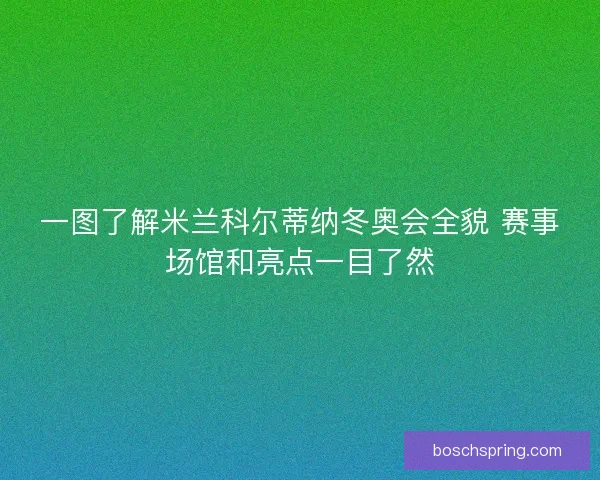 一图了解米兰科尔蒂纳冬奥会全貌 赛事场馆和亮点一目了然 一图了解米兰科尔蒂纳冬奥会全貌 赛事场馆和亮点一目了然