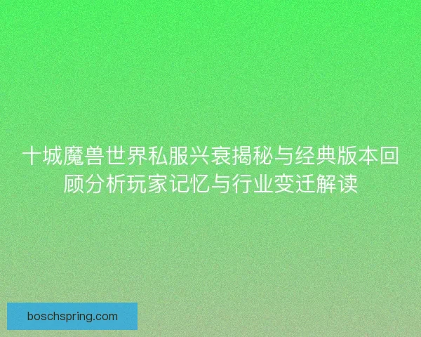 十城魔兽世界私服兴衰揭秘与经典版本回顾分析玩家记忆与行业变迁解读 十城魔兽世界私服兴衰揭秘与经典版本回顾分析玩家记忆与行业变迁解读