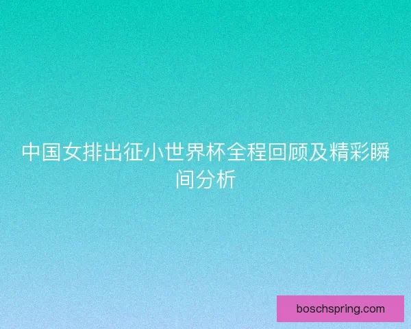 中国女排出征小世界杯全程回顾及精彩瞬间分析
