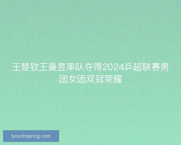 王楚钦王曼昱率队夺得2024乒超联赛男团女团双冠荣耀 王楚钦王曼昱率队夺得2024乒超联赛男团女团双冠荣耀